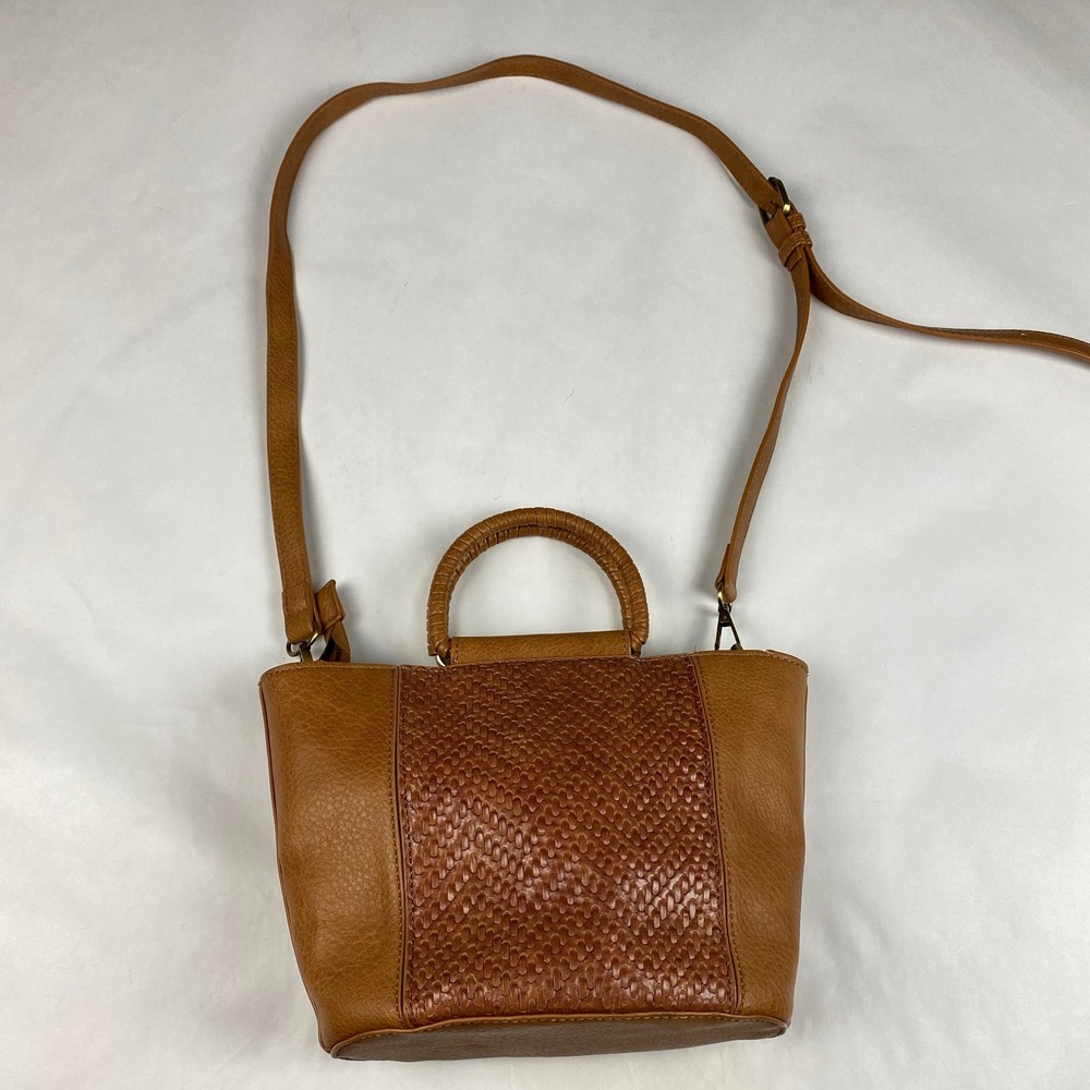 Anthropologie Tobacco Mini Crossbody Purse Brown Textured - Picture 2 of 16